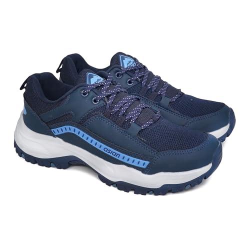 asian men's everest-01 sports trekking & hiking,walking shoes with rubber outsole & memory foam insole lace-up shoes for men's & boy's navy