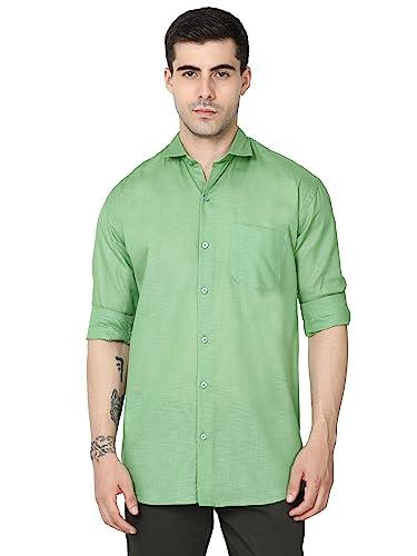 miraan men's linen cotton long sleeve casual shirt (siglinenlightgreenxxl_light green_xx-large)