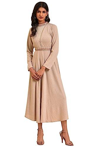 w for woman women's rayon grey mock layered embellished dress calf length with lurex 3xl