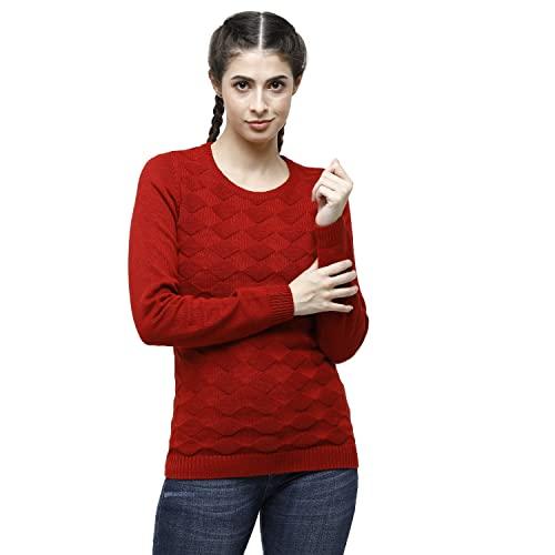 98 degree north red self design round sweaters-g1126-red_m