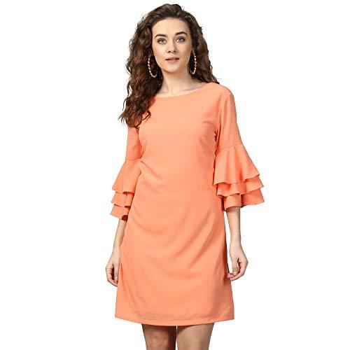 harpa synthetic a-line dress (gr5451a_peach_medium)