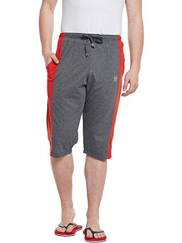 vimal jonney dark gray blended capri for men