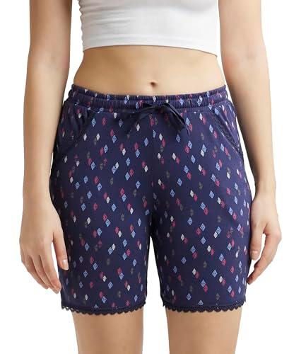 jockey women's shorts (rx10_classic navy assorted prints_l)(color may vary) (colors and prints may vary)