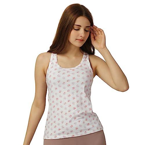 soie printed super soft cotton stretch racerback tank top,grey,xxl