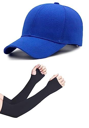 selloria brand soft cotton adjustable unisex cap quick drying sun hat protection for men and women freesize baseball caps (pack of 2) (royal blue)