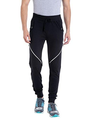 campus sutra men black track pant (azz17bot_tp2zip_m_pln_bl_az_xl)