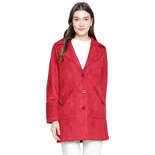 latin quarters women maroon solid full sleeve jacket