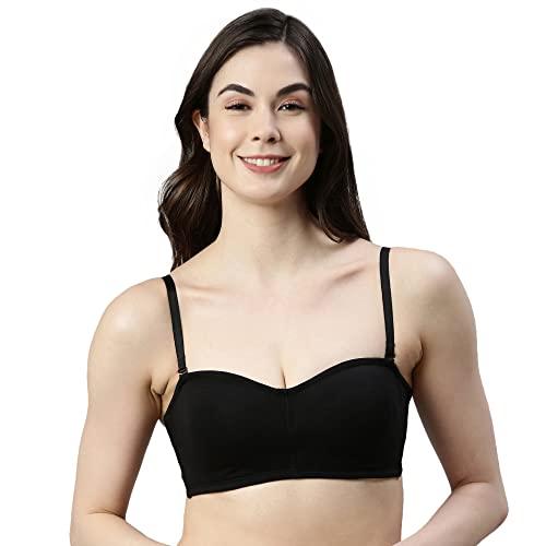 enamor a019 perfect shaping wirefree cotton strapless bra non-padded & high coverage