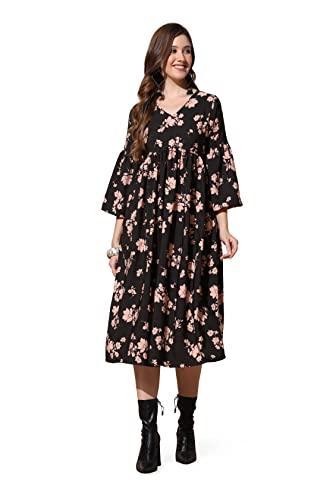 fashion dream women’s midi length empire dresses (fdwdrs00130_blk_xs_black_xs)