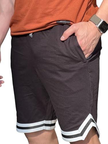 gritstones men black tapered cotton blend shorts (gsshort3090blk_s)