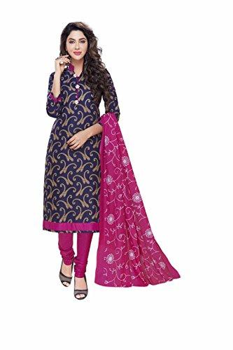 miraan women's printed unstitched cotton dress material(san2305_multi-coloured_free size)