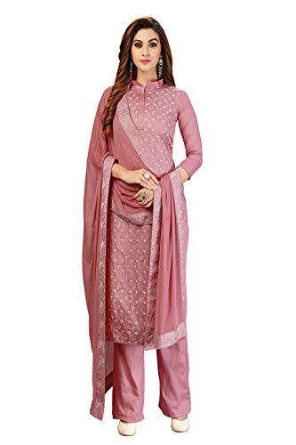 trendmalls women's jam cotton embroidery salwar suit with dupatta dress material (g66-darkpeach)