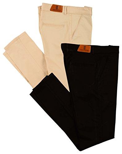 ben martin men's regular fit cotton trousers (cmb-trs-coffee-trs-cream-32_combo of 2)