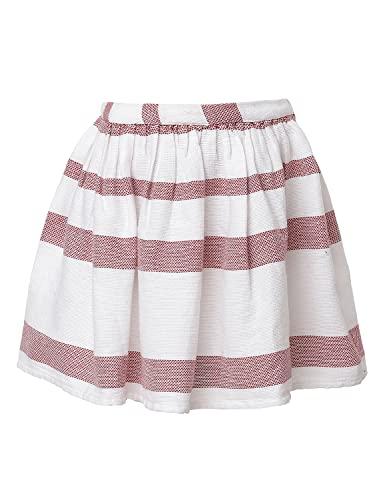 oxolloxo girls regular fit cotton divided stripe casual white skirt