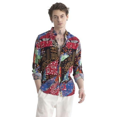 snitch paisleymosaic printed multicolor shirt