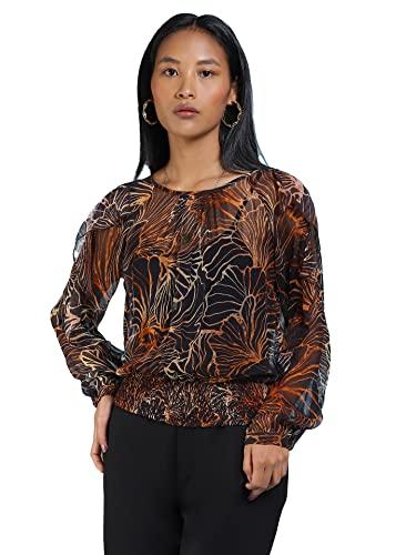 label ritu kumar women's fitted top stpvch01n29364870-black-m