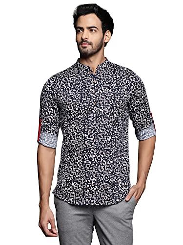 indo era men's liva straight kurta (mkr0nb1094m_navy blue_m-size)