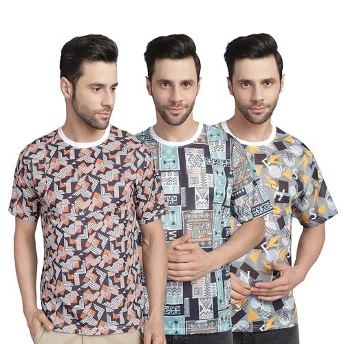 vimal jonney printed multicolor round neck cotton half sleeves tshirt for men(pack of 3)-vimal635001