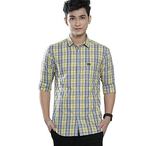 the indian garage co adult men's regular fit shirt (0921-sh116-15_yellow xl)