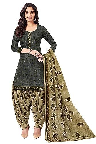 yashika women's unstitched cotton blend salwar suit printed material for women(nidhi green)