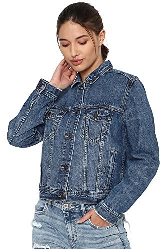 american eagle outfitters classic denim jacket, blue, l