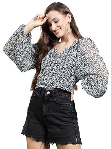 sera women's floral regular fit shirt (la4039_blacklur m)