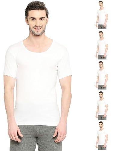 vip bonus knit shrunk men's antimicrobial cotton vest for men | combo pack white