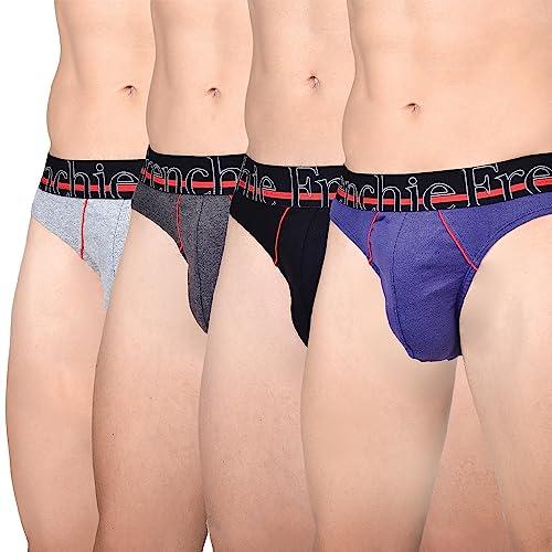 frenchie casuals 4002 men's cotton briefs, soild underwear for men with ultrasoft waistband - pack of 4(m)