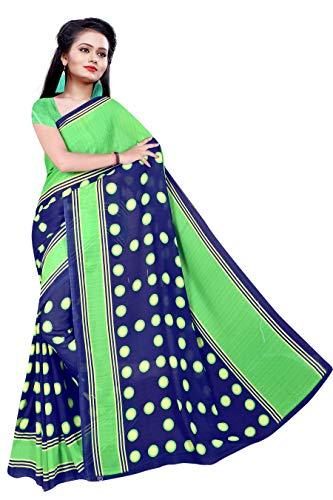 sidhidata textile women's printed georgette saree with unstitched blouse piece(multicolour)