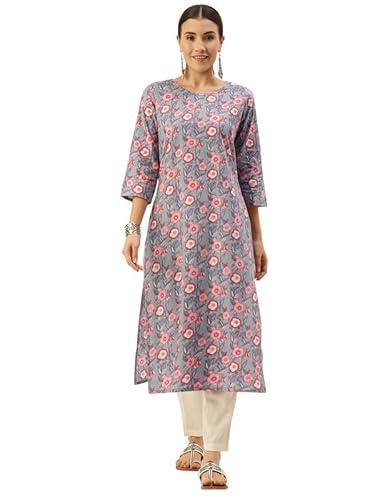 hritika women's floral print grey kurta set_(hrkr2_shy_2096ks_xxl)