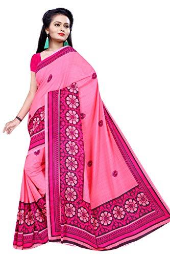 sidhidata textile women's printed georgette saree with unstitched blouse piece(multicolour)