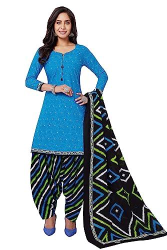 miraan cotton printed readymade salwar suit for women (bandcolor1721l_blue_large)