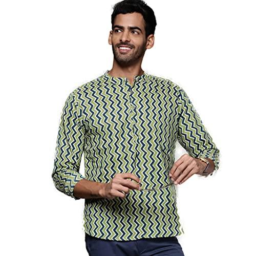 indo era men's cotton chevron daily straight short kurta (mkr0ml1172m_multicolored_ready to wear_m-size)