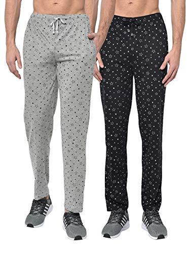 vimal jonney men's regular fit trackpants (pack of 2) (d1-1prtmlg-1prtblk-m_multicolored_medium)