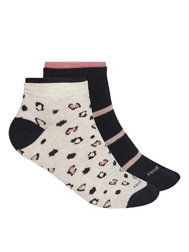 jockey 7480 women's compact cotton stretch low show socks with stay fresh treatment_cream melange & black_free size