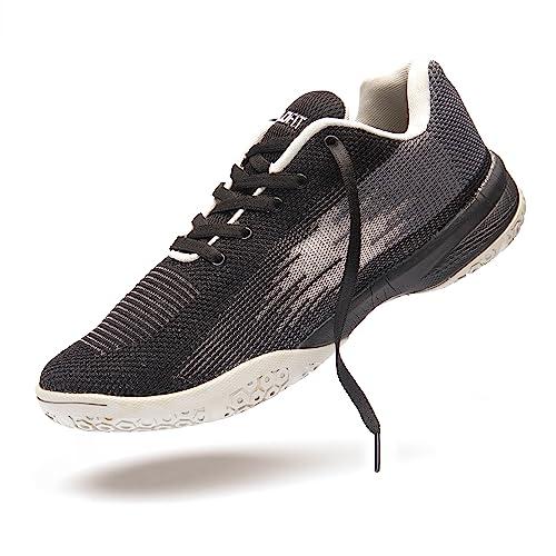 boldfit badminton shoes shuttle non marking shoes for badminton men light badminton shoes for women & badminton shoes men breathable non marking shoes for women anti skid badminton shoe black grey 9