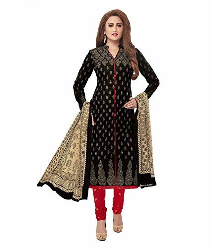 miraan cotton printed readymade salwar suit for women(san7008s, small, black)