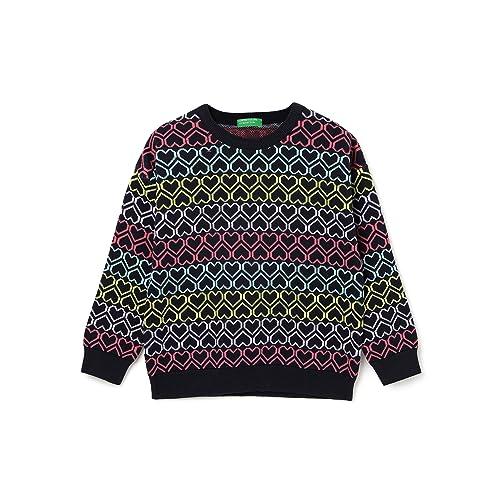 united colors of benetton girl's regular fit crew neck knitted sweater (size: 11-12 years)-23a1jaqhtr16i016 black