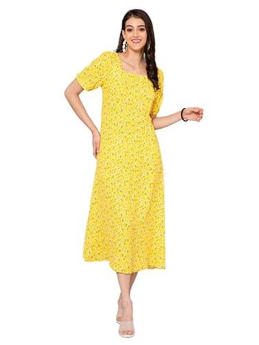 cantabil women printed yellow dress (ldrs00037_yellow_l)