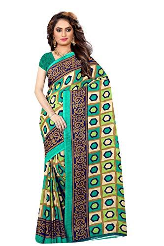 sidhidata textile women's printed georgette saree with unstitched blouse piece(multicolour)