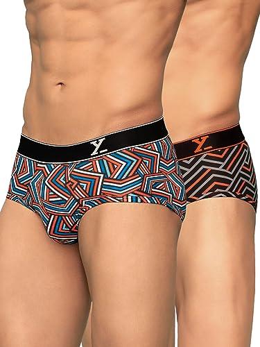 xyxx men's cotton striped (pack of 2) cr16_brief_01_2_3_red black stripes