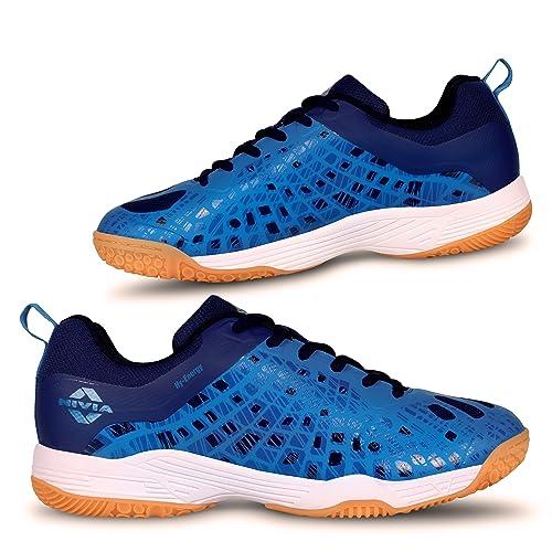 nivia hy-energy badminton shoes for men/comfortable shoe/sports shoe/uk size-09(blue)