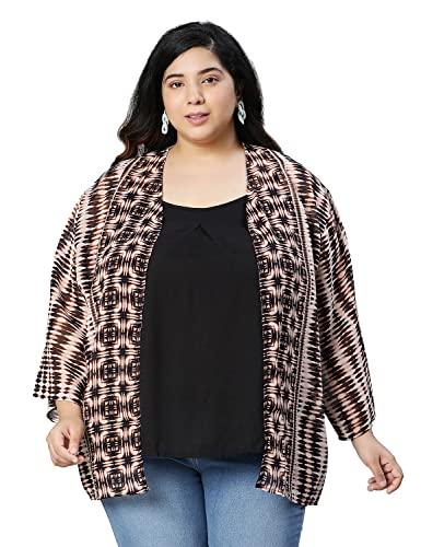 oxolloxo plus geoment polyester print multicolor shrug multicolour