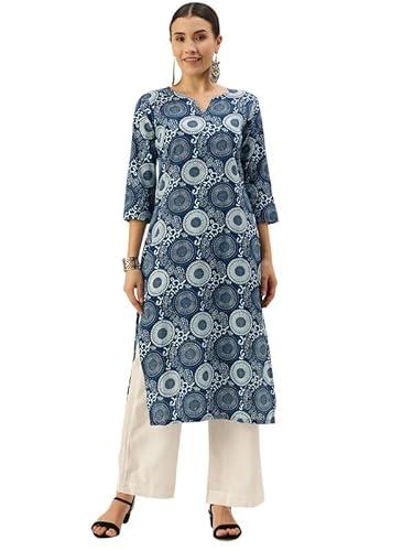 hritika women's printed pure cotton blue colour kurta set_(hrkr2_shy_2014ks_s)