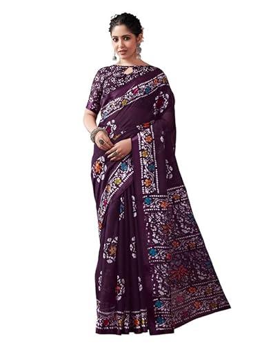 siril women's cotton printed saree with unstitched blouse piece (3528s2473_purple)