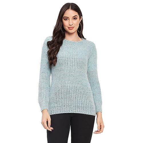 duke stardust women full sleeve woven sweater (lqs9778_sky_l)