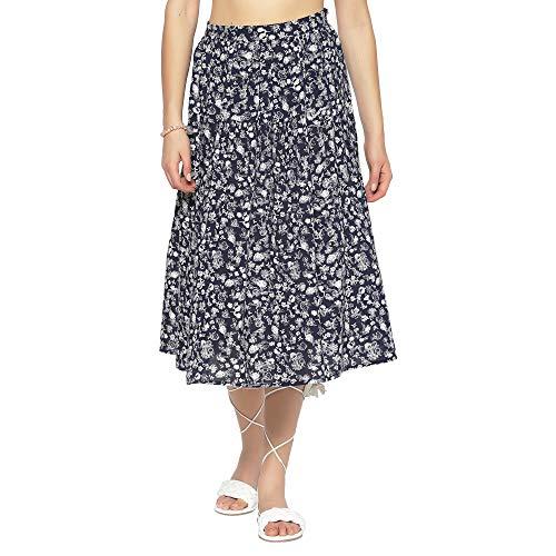 sera viscose fit and flare skirt (la2874- navy blue_small)