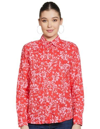 marks & spencer womens floral print regular fit shirt (s)