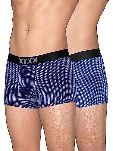 xyxx men's modal regular checkered (pack of 2) cr62_trunk_01_2_3_lilac carbon grey sky blue and navy checks_s