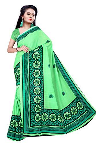 sidhidata textile women's printed georgette saree with unstitched blouse piece(multicolour)